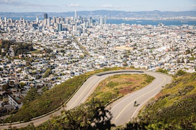 Twin Peaks perfection “This is a shot looking down at the city—a bit of a classic view,” says MacAskill. “San Francisco is just a really interesting place to be, to ride, to look around.”