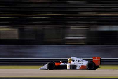 Ayrton Senna driving the McLaren MP4/5.