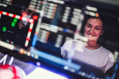 Handball player Cristina Neagu of Romania is seen during the filming of 'The science behind Cristina Neagu’s unstoppable shot' in Bucharest, Romania.