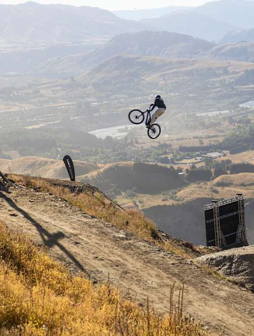 Carson Storch performs during the Natural Selection Tour Bike in Queenstown, New Zealand on February 13, 2025