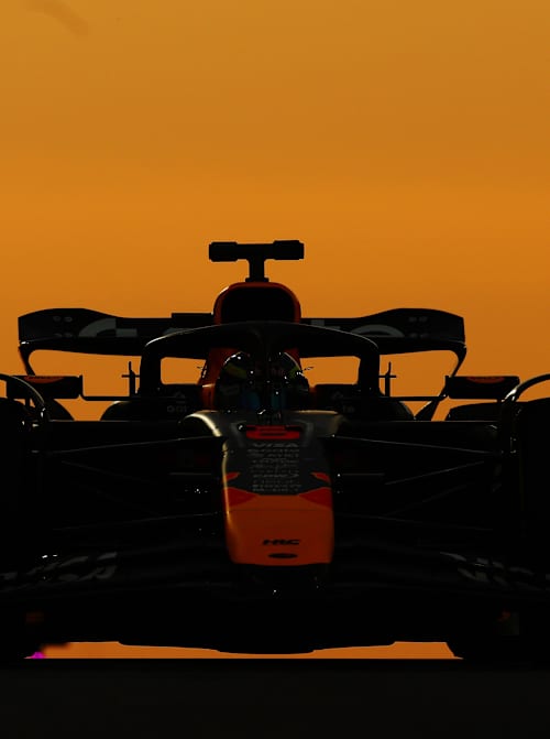 Isack Hadjar of France driving the (6) Oracle Red Bull Racing RB21 on track during F1 Testing at Yas Marina Circuit on December 09, 2025 in Abu Dhabi, United Arab Emirates.