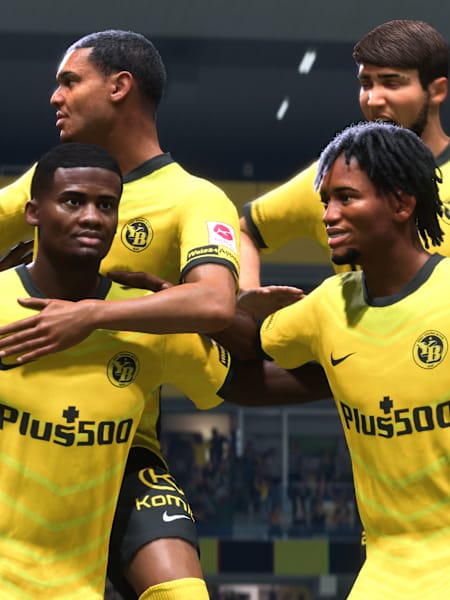 Torjubel: Die Young Boys Bern feiern ein Tor in FC 26