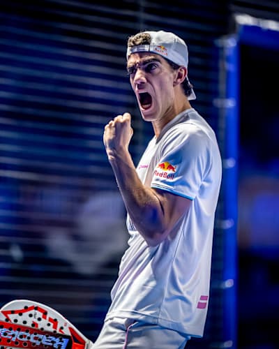 Juan Lebrón competes in the Premier Padel 2024 Finals Barcelona, Spain on December 19, 2024.