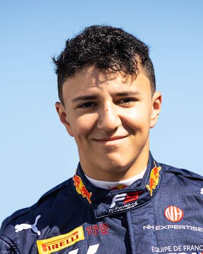 Portrait of driver Isack Hadjar at the ninth round of the 2022 FIA Formula 3 Championship in Monza, Italy.