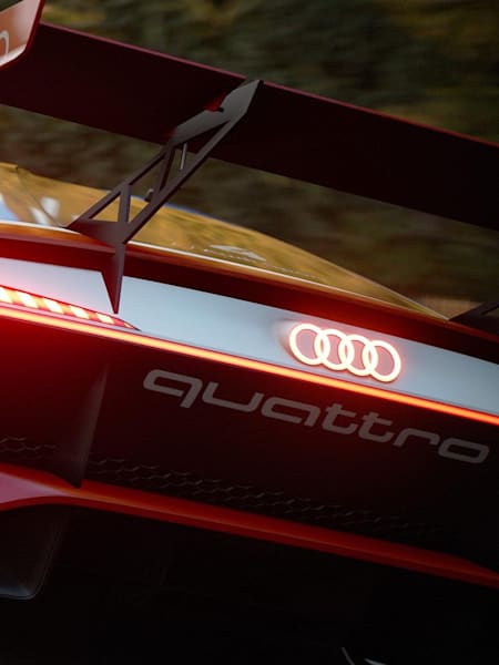 Der Audi e-tron Vision Gran Turismo. Mit den Vision GT-Konzeptwagen zeigen Automobilhersteller schon heute, wie der Motorsport der Zukunft aussehen könnte.