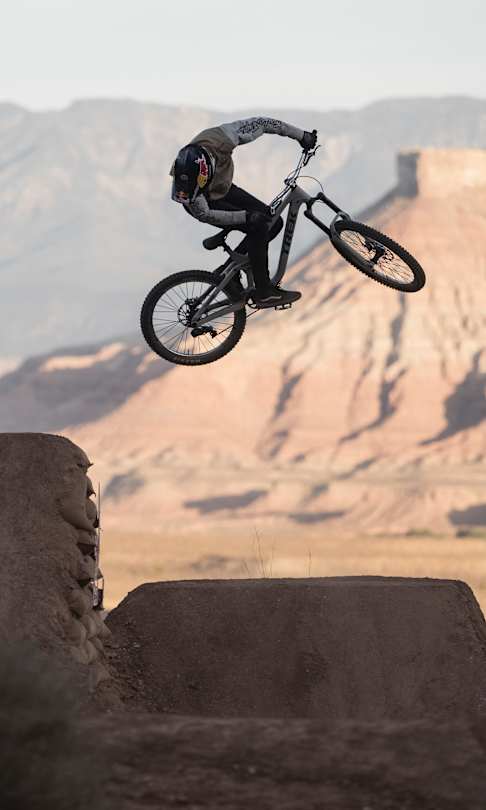 Brandon Semenuk performs at Red Bull Rampage in Virgin, Utah, USA on 12 October, 2024.