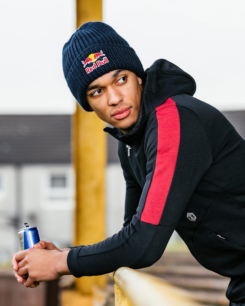 red bull beanie snowboarding