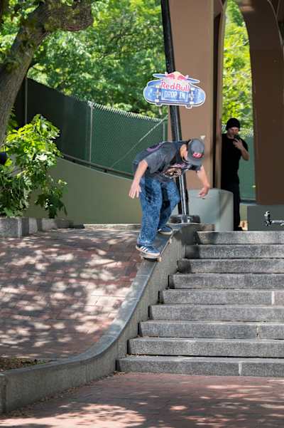 Alex Sorgente skating at the Brooklyn Banks