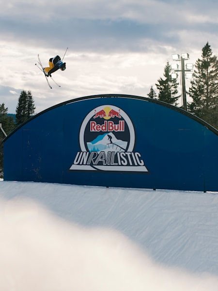 Henrik Harlaut at Red Bull Unrailistic Best Trick in Are, Sweden on April 25, 2024