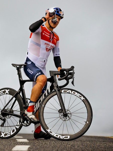 Kristian Blummenfelt is seen during training in his hometown Bergen, Norway.