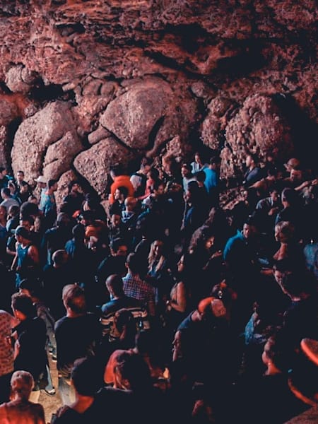 Rave in a cave in Ibiza, Spain