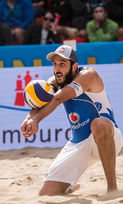 Paolo Nicolai of Italy seen during the Beach Volleyball World Tour Finals 2017 in Hamburg, Germany on August 27, 2017.
