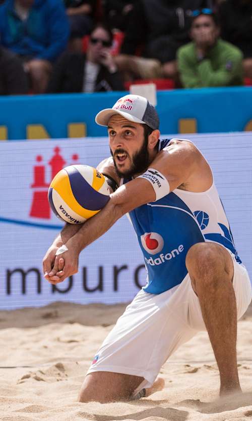 Paolo Nicolai of Italy seen during the Beach Volleyball World Tour Finals 2017 in Hamburg, Germany on August 27, 2017.
