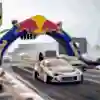 Conor Shanahan and Pontus Hartman ignite the track at Round 3 of 2025 Drift Masters in Alahärmä, Finland, under the iconic Red Bull archway