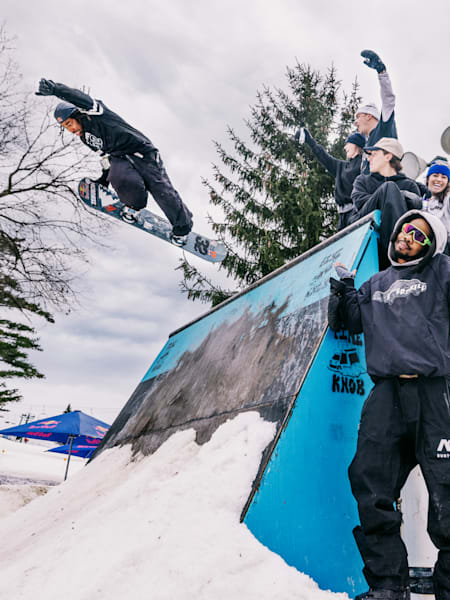 Zeb Powell at the 2024 Red Bull Slide In Tour at Pine Knob Ski Area