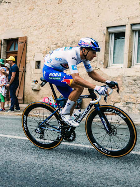 Florian Lipowitz from Team Red Bull - BORA - hansgrohe is photographed during Stage 20 NANTUA > PONTARLIER (184.2 KM) of the Tour de France on July 26, 2025.