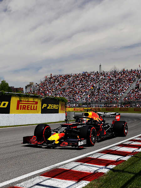 Max Verstappen driving the RB15, Canadian GP