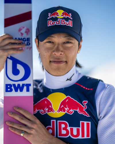 Ryoyu Kobayashi of Japan seen in Akureyri, Iceland on April 23, 2024.