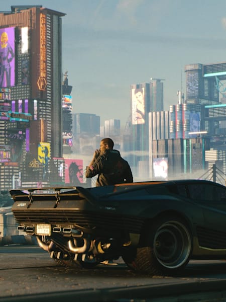 Captura de pantalla del próximo videojuego Cyberpunk 2077.