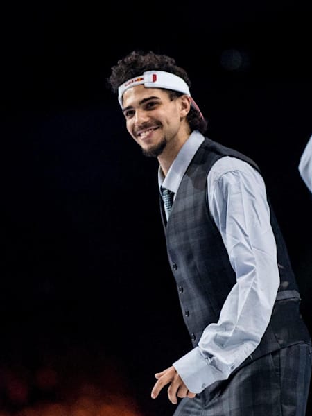 Greenteck and Nelson performing during the Popping Final of Juste Debout 2018 at AccorHotels Arena in Paris, France.
