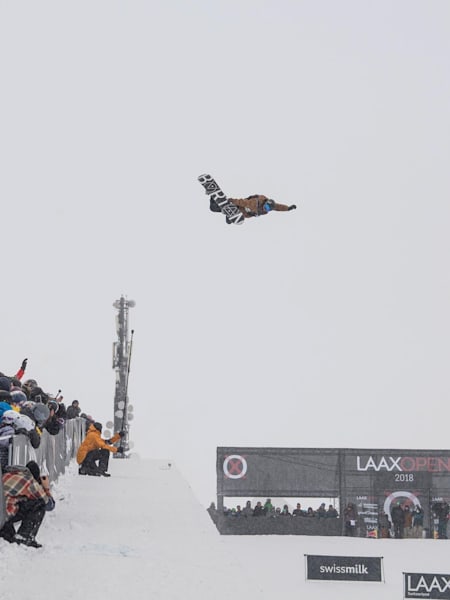 Zhang Yiwei scored third place in the Women's Halfpipe finals at the Laax Open 2018 in Laax, Switzerland.