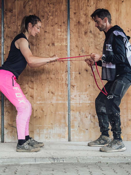 Tahnee Seagrave warms up at UCI DH World Cup in Leogang, Austria on June 12th, 2021