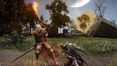 Screenshot aus Elden Ring zeigt einen Kampf