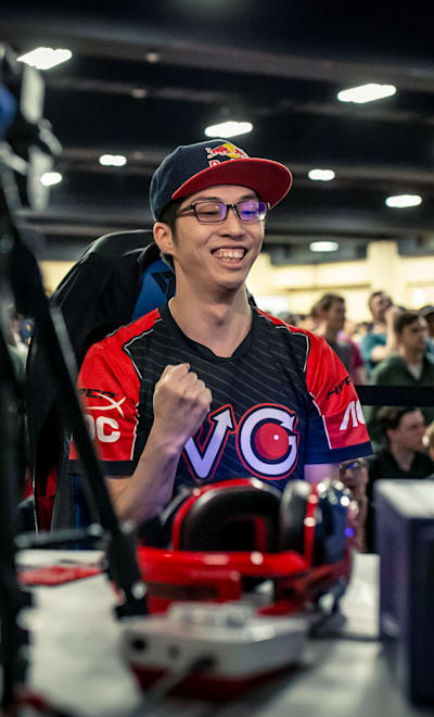 Masaya 'aMSa' Chikamoto celebrates at Genesis 6 in Oakland, California, USA on February 2, 2019.