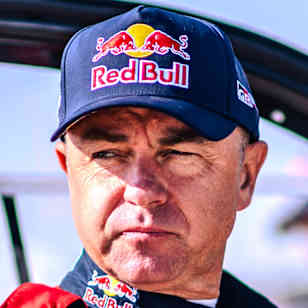Giniel De Villiers of Toyota Gazoo Racing is seen at the start line of stage 03 of Rally Dakar 2024 from Al Duwadimi to Al Salamiya, Saudi Arabia on January 8, 2024.