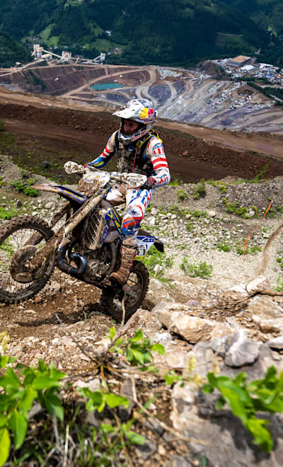 Cody Webb of the United States seen during the Red Bull Erzbergrodeo at the Erzberg in Eisenerz, Austria on June 11, 2023.  