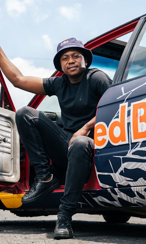 In 2024, Samkeliso Thubane poses at Wheelz n Smoke in Johannesburg.