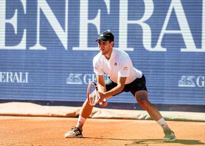 Dominic Thiem performs during THIEMs 7 in Kitzbühel, Austria on July 7, 2020.