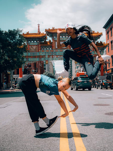 Angyil and Dassy dancing on the streets