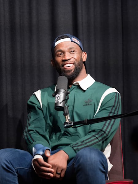 Siya Kolisi pictured during recording of the Mind Set Win podcast.