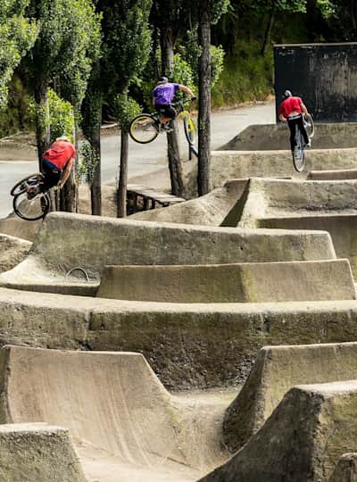 dirt jumper on trails