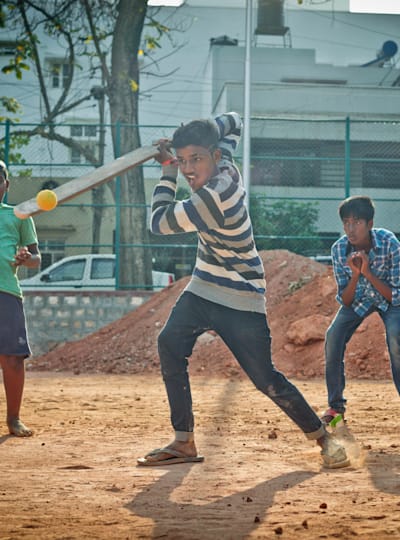 Bengaluru street players enjoy some gully cricket