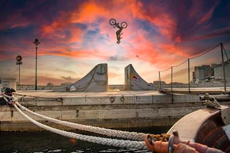 Senad Grosic with a backflip on his BMX in Rovinj, Croatia.