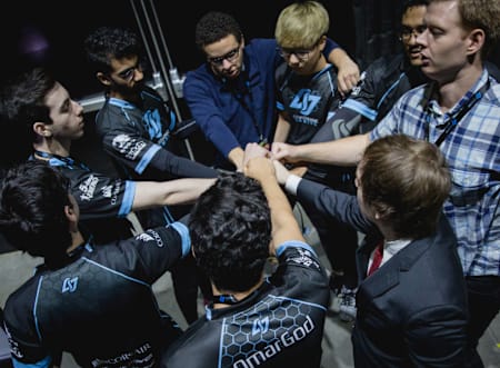 CLG come together for a huddle after a match.