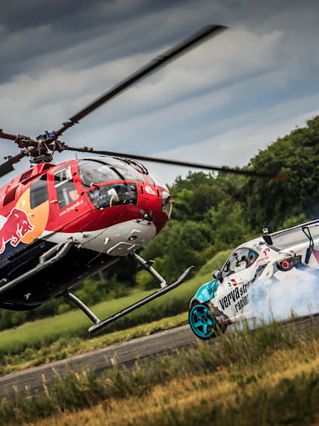 Jakub Przygoński & Felix Baumgartner perform at Heli Drifting, Poland on June 15, 2015