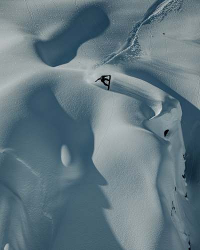 In 2024, Travis Rice snowboarding at Natural Selection Tour in Revelstoke, Canada.