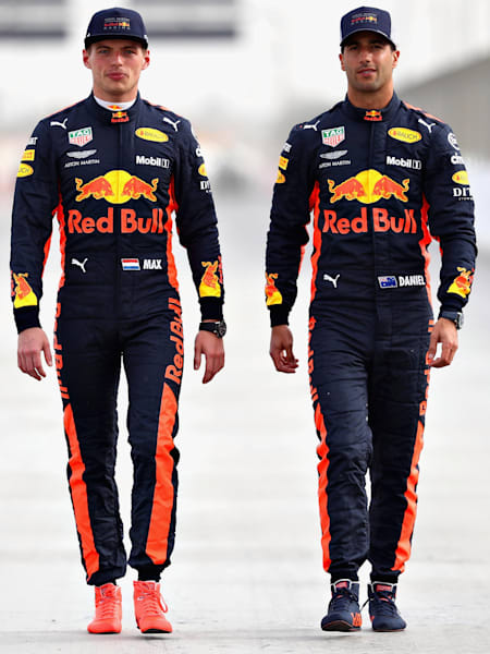 Daniel Ricciardo et Max Verstappen, coéquipiers Red Bull Racing au Grand Prix de Bahreïn de F1.