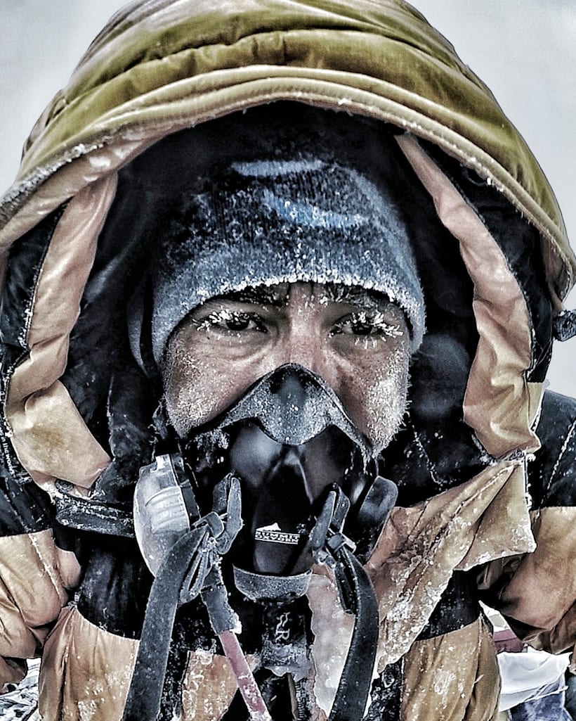 Un selfie del montañero y soldado de las fuerzas especiales, Nirmal 'Nims' Purja, en la cima del Everest.