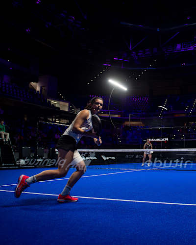 Premier Padel players competing on court