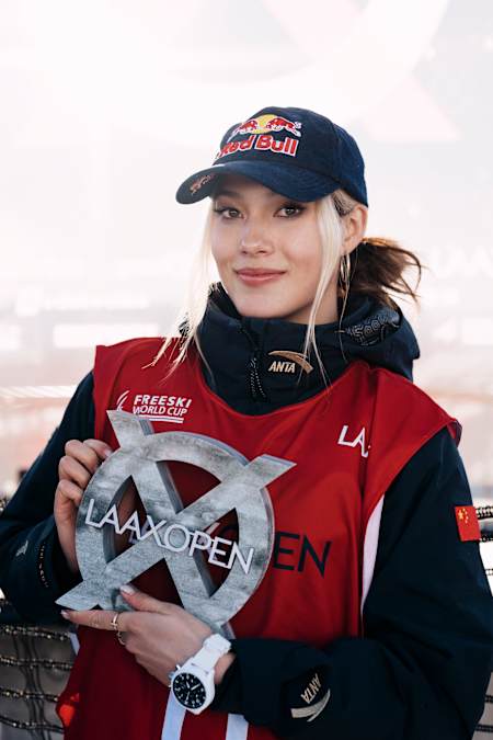 Eileen Gu finishes 2nd at the Laax Open in Laax, Switzerland on January 21, 2024.
