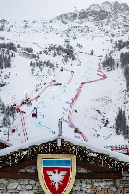 The venue of the Audi FIS Alpine Skiing World Cup seen in Val d’Isere, France on December 14, 2024