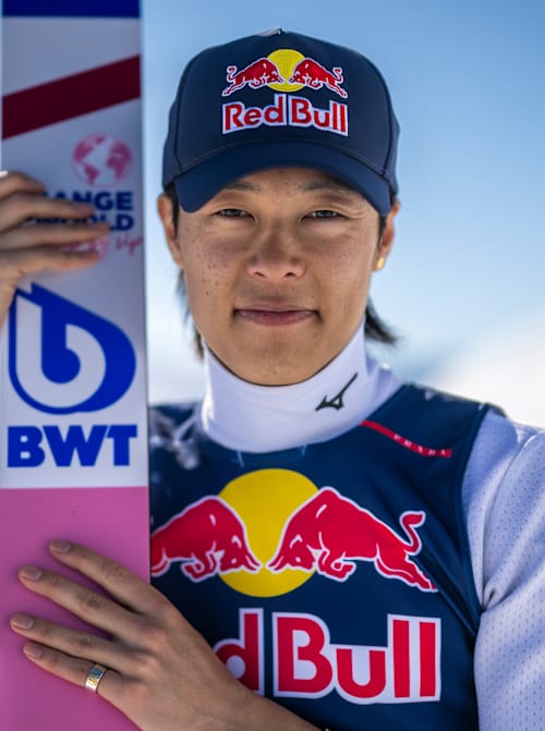 Ryoyu Kobayashi of Japan seen in Akureyri, Iceland on April 23, 2024.