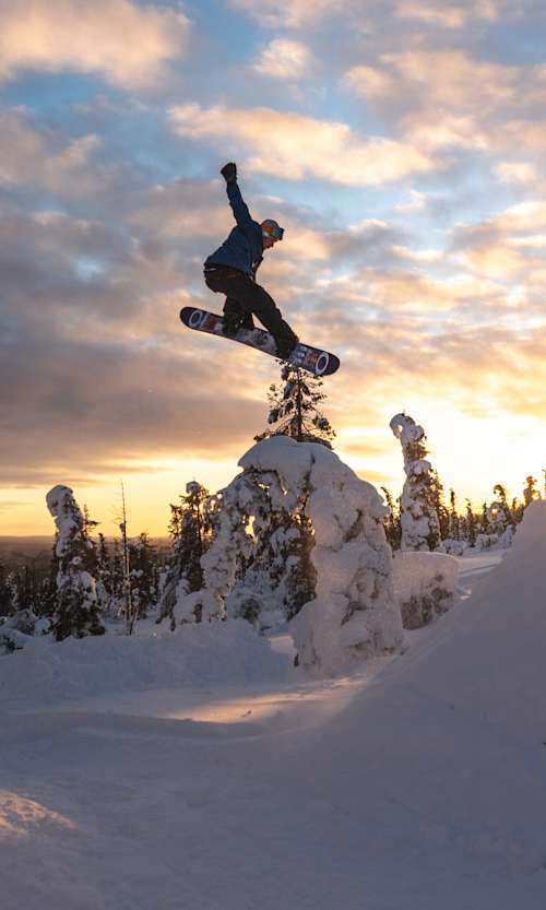 Eero Ettala riding the perfect snake run in Ylläs, Finland on February 7, 2021