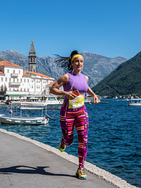 A participant performs during the Wings for Life World Run in Montenegro.