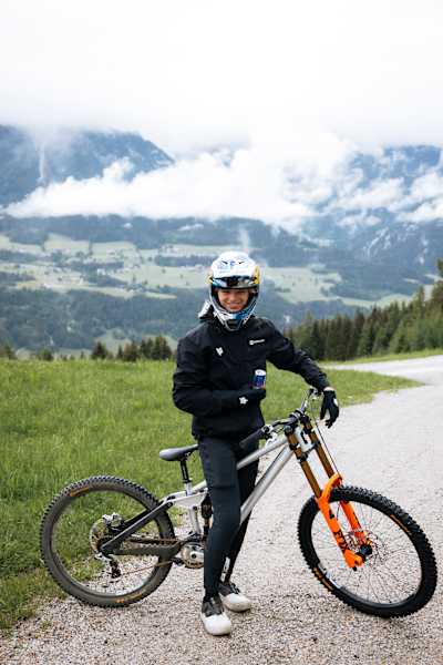 Asa Vermette at the Red Bull Performance Camp with Downhill Mountain Bike Athletes in Schladming, Austria in 2026