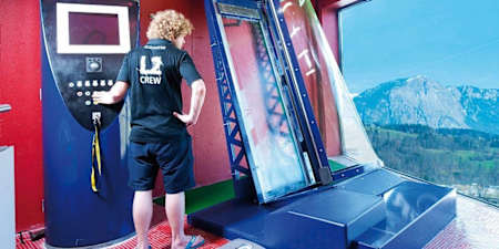 A hatch will open and you'll be dropped into freefall